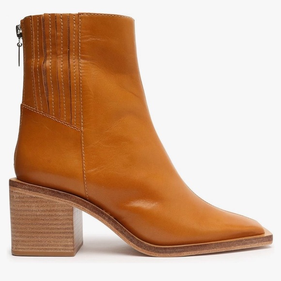 NWT SCHUTZ “Heires” Leather Ankle Booties in Ochre size 7 - Picture 2 of 6